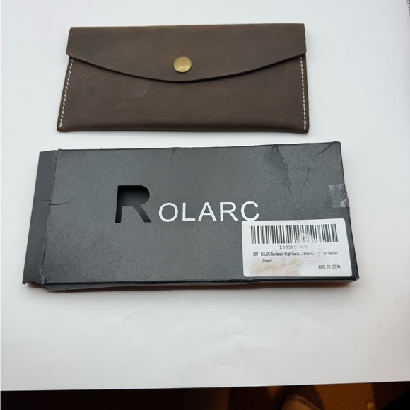 High Quality Brown Leather Multi-function Envelope Wallet Clutch  & Card New - Picture 3 of 13